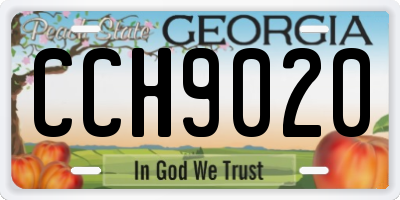 GA license plate CCH9020