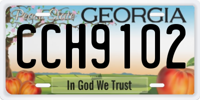 GA license plate CCH9102