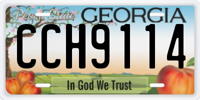GA license plate CCH9114