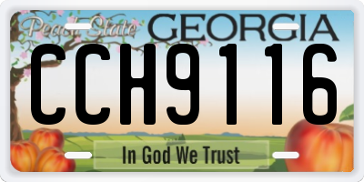 GA license plate CCH9116