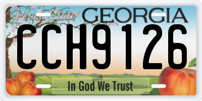 GA license plate CCH9126