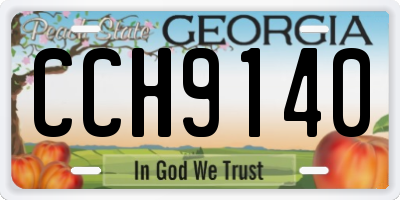 GA license plate CCH9140