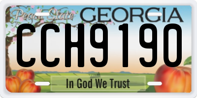 GA license plate CCH9190