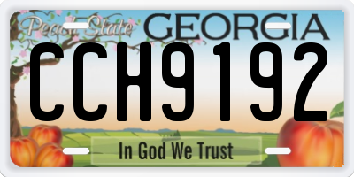 GA license plate CCH9192