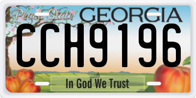 GA license plate CCH9196