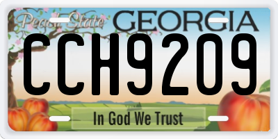GA license plate CCH9209
