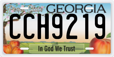 GA license plate CCH9219
