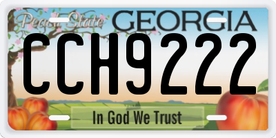 GA license plate CCH9222