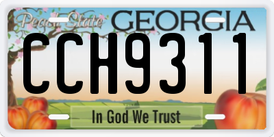 GA license plate CCH9311