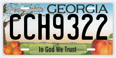 GA license plate CCH9322