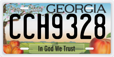 GA license plate CCH9328