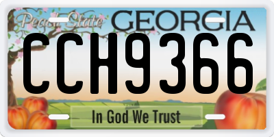 GA license plate CCH9366
