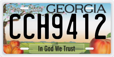 GA license plate CCH9412