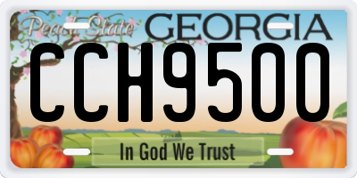 GA license plate CCH9500