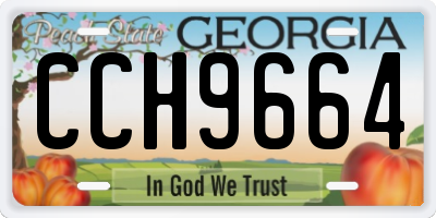 GA license plate CCH9664