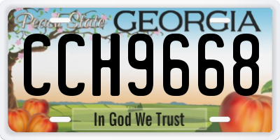 GA license plate CCH9668