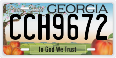GA license plate CCH9672