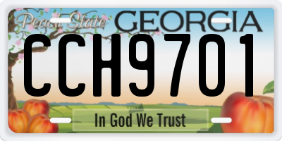 GA license plate CCH9701