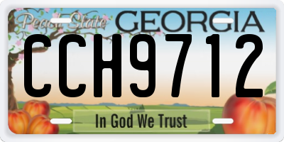 GA license plate CCH9712