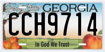 GA license plate CCH9714