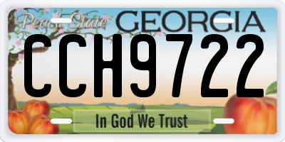 GA license plate CCH9722