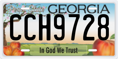 GA license plate CCH9728