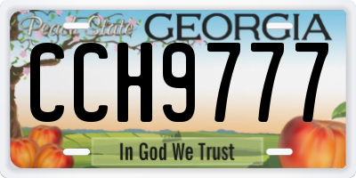 GA license plate CCH9777
