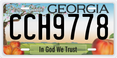GA license plate CCH9778