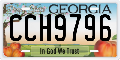 GA license plate CCH9796