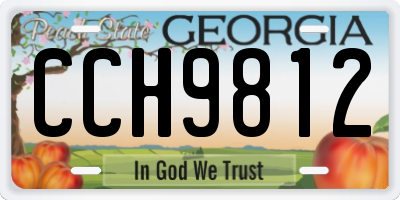 GA license plate CCH9812