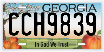 GA license plate CCH9839