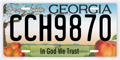 GA license plate CCH9870