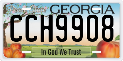 GA license plate CCH9908