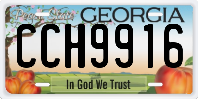 GA license plate CCH9916