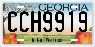 GA license plate CCH9919