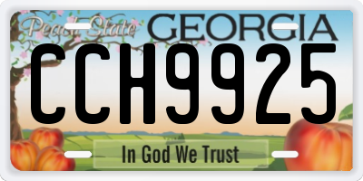 GA license plate CCH9925