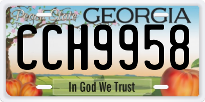 GA license plate CCH9958