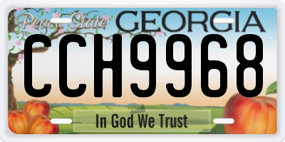 GA license plate CCH9968