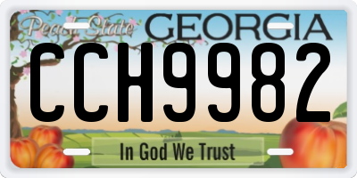 GA license plate CCH9982