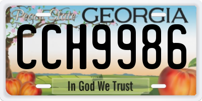GA license plate CCH9986