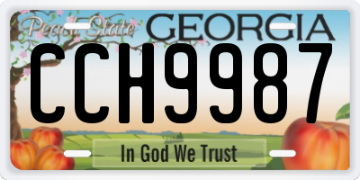 GA license plate CCH9987