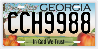 GA license plate CCH9988