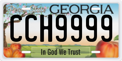 GA license plate CCH9999