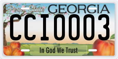 GA license plate CCI0003