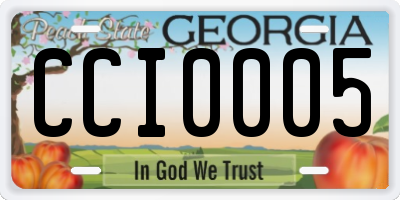 GA license plate CCI0005