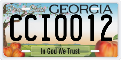 GA license plate CCI0012