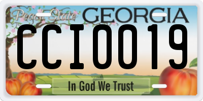 GA license plate CCI0019
