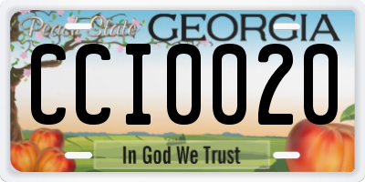 GA license plate CCI0020