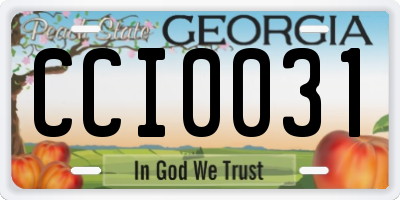 GA license plate CCI0031