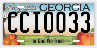 GA license plate CCI0033